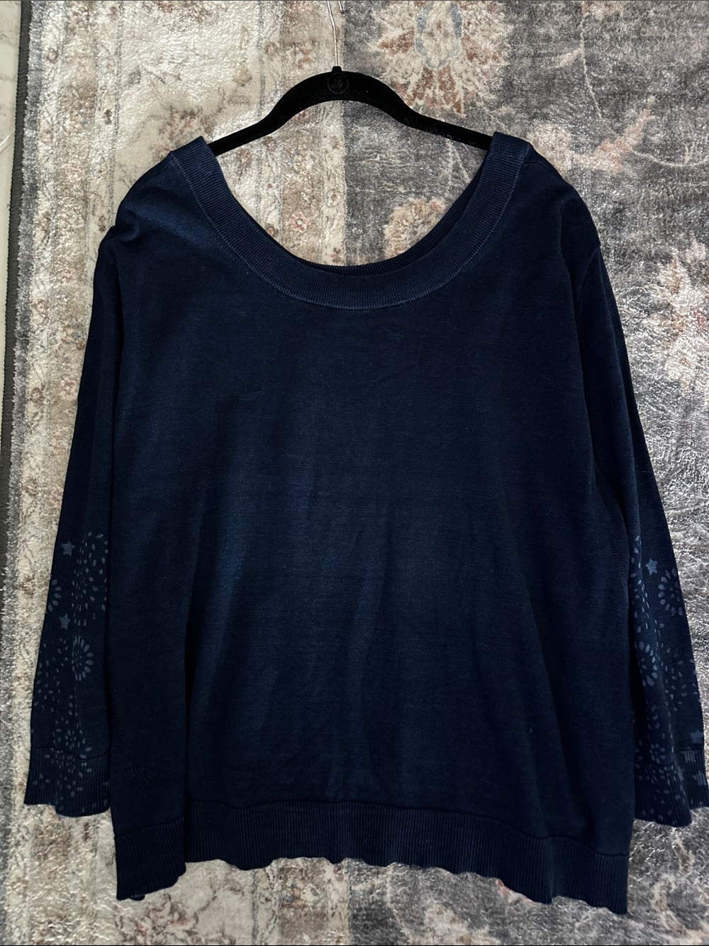Zadig & Voltaire Flint Bis Cotton Navy Scoop-Neck Sweater